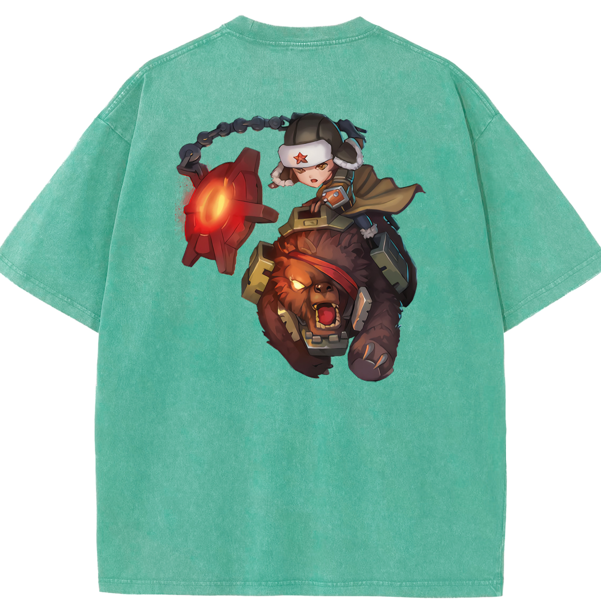 リーグ・オブ・レジェンド League of Legends LOL 綿100% ヴィンテージ風 半袖Tシャツ（背面プリント）